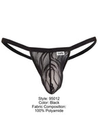 CandyMan 95012 Men's Underwear Seductive Lace Thongs Color Black