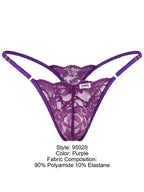 CandyMan 95020 Men's Underwear Sensual Lace Thongs Color Purple
