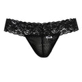 CandyMan 99370 Men's Underwear Sensual Lace Thongs Color Black