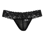 CandyMan 99370 Men's Underwear Sensual Lace Thongs Color Black