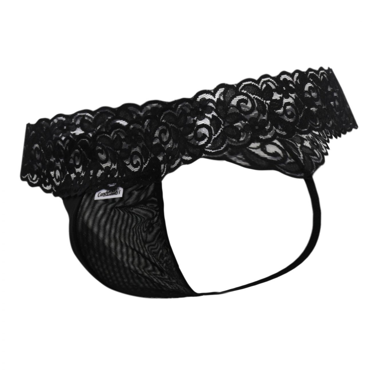 CandyMan 99370 Men's Underwear Sensual Lace Thongs Color Black