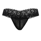 CandyMan 99370 Men's Underwear Sensual Lace Thongs Color Black