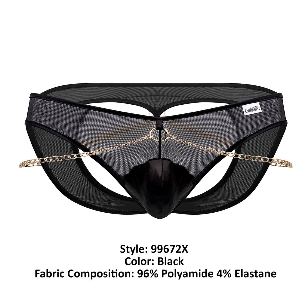 CandyMan Men's Underwear 99672X Chain Jock Briefs Color Black
