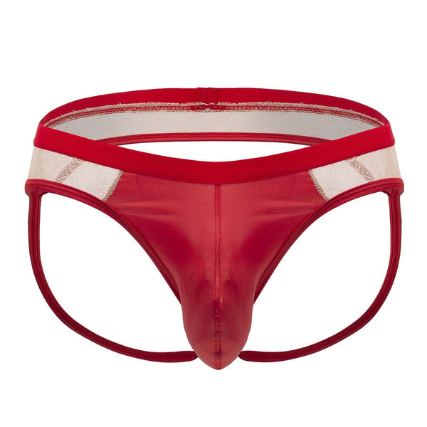 CandyMan 99763 Lace Jockstrap Color Nude-Red