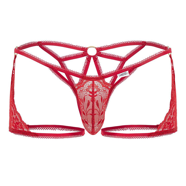 CandyMan 99773 Lace Trunks Thongs Color Red