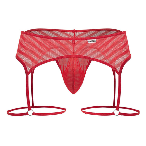 CandyMan 99792 Mesh Garter Thongs Color Red