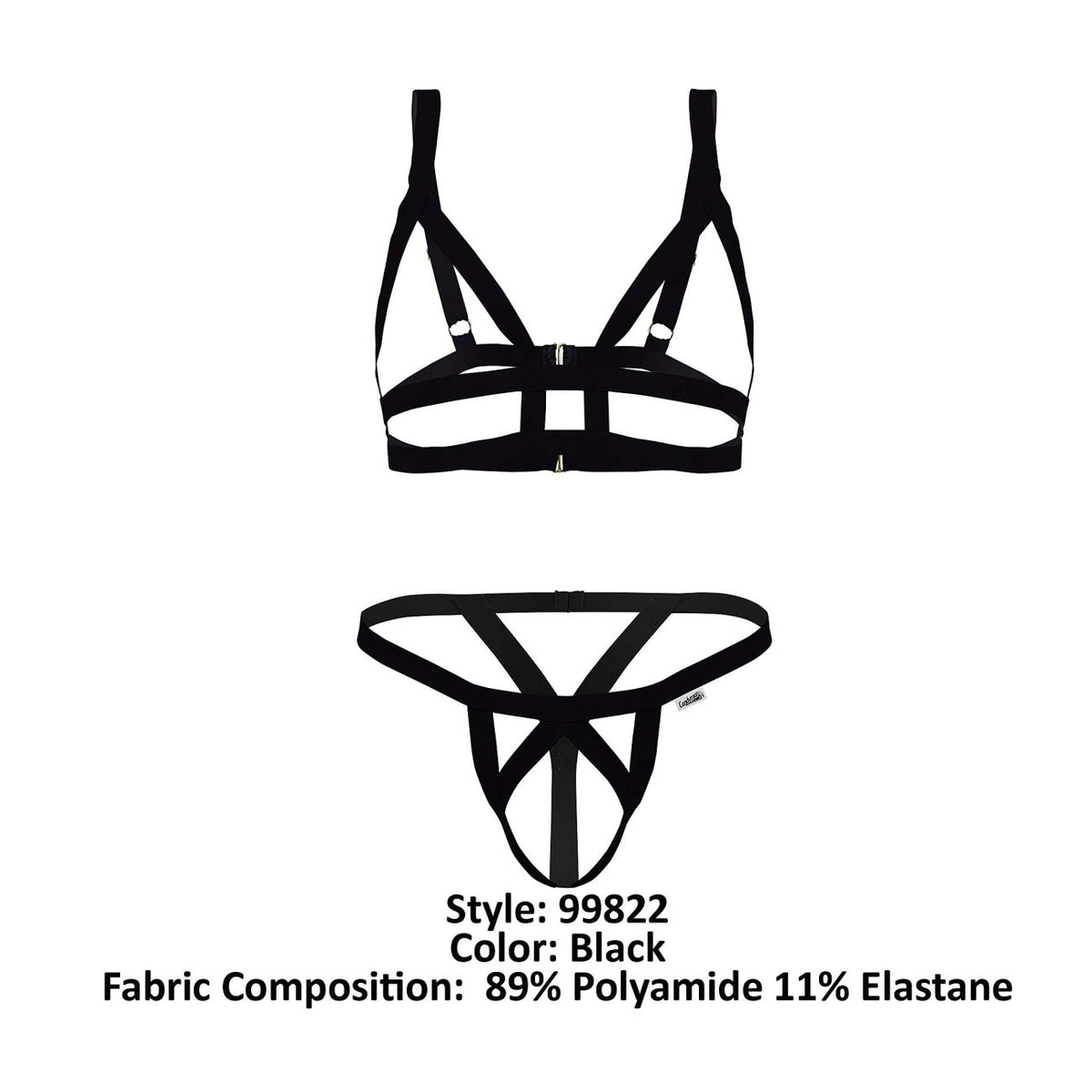 CandyMan Men's Underwear 99822 Two Piece Outfit Color Black