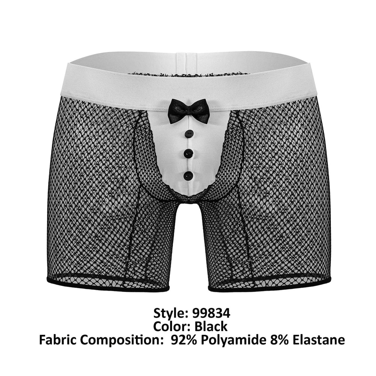CandyMan Men's Underwear 99834 Tuxedo Trunks Color Black