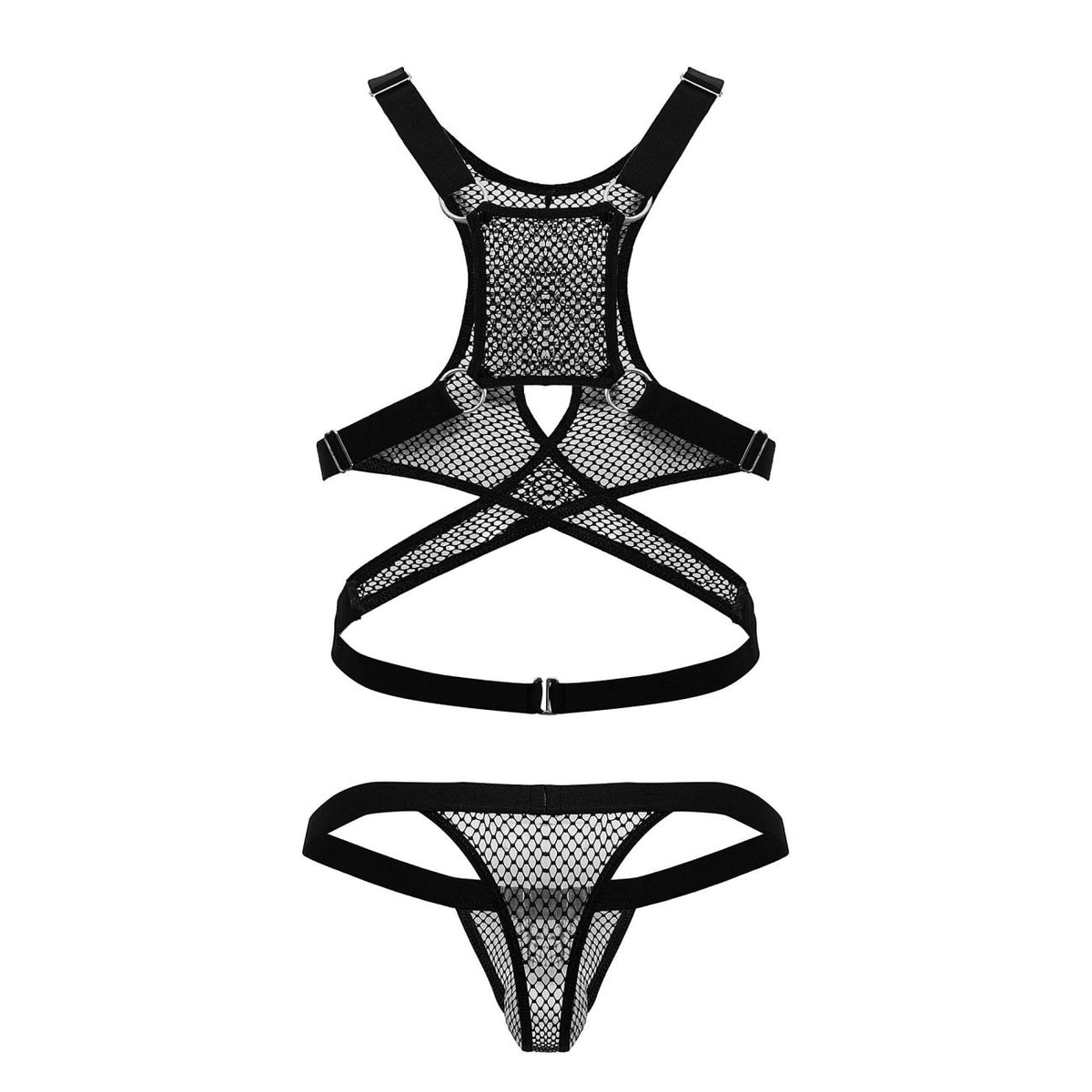 CandyMan Men's Underwear 99862 Fishnet Outfit Color Black