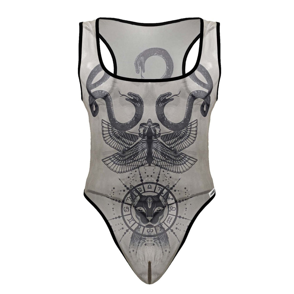 CandyMan Men's Underwear 99869 Egyptian Bodysuit Color Nude-Black