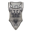 CandyMan Men's Underwear 99869 Egyptian Bodysuit Color Nude-Black