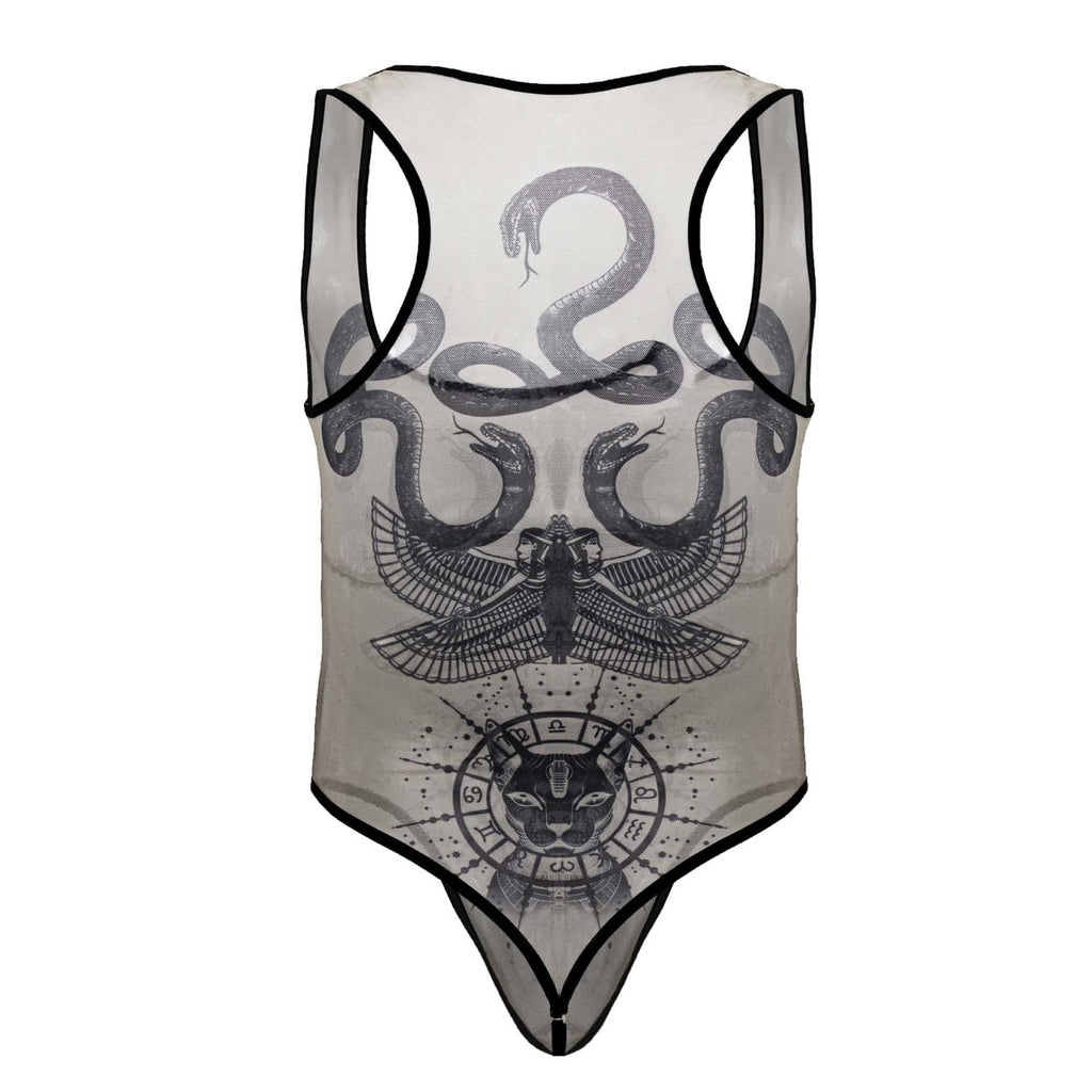 CandyMan Men's Underwear 99869 Egyptian Bodysuit Color Nude-Black