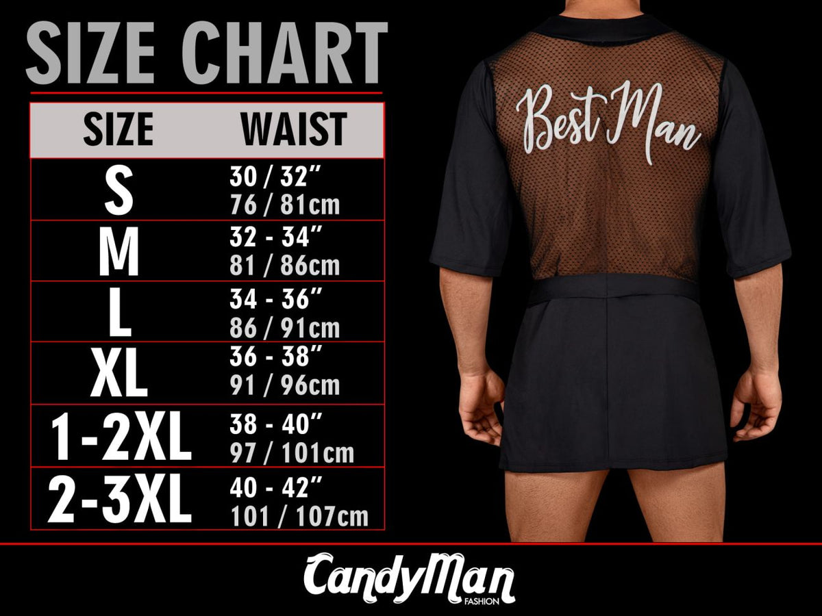 CandyMan Men's Underwear 99865 Lace-Mesh Bodysuit Color Black
