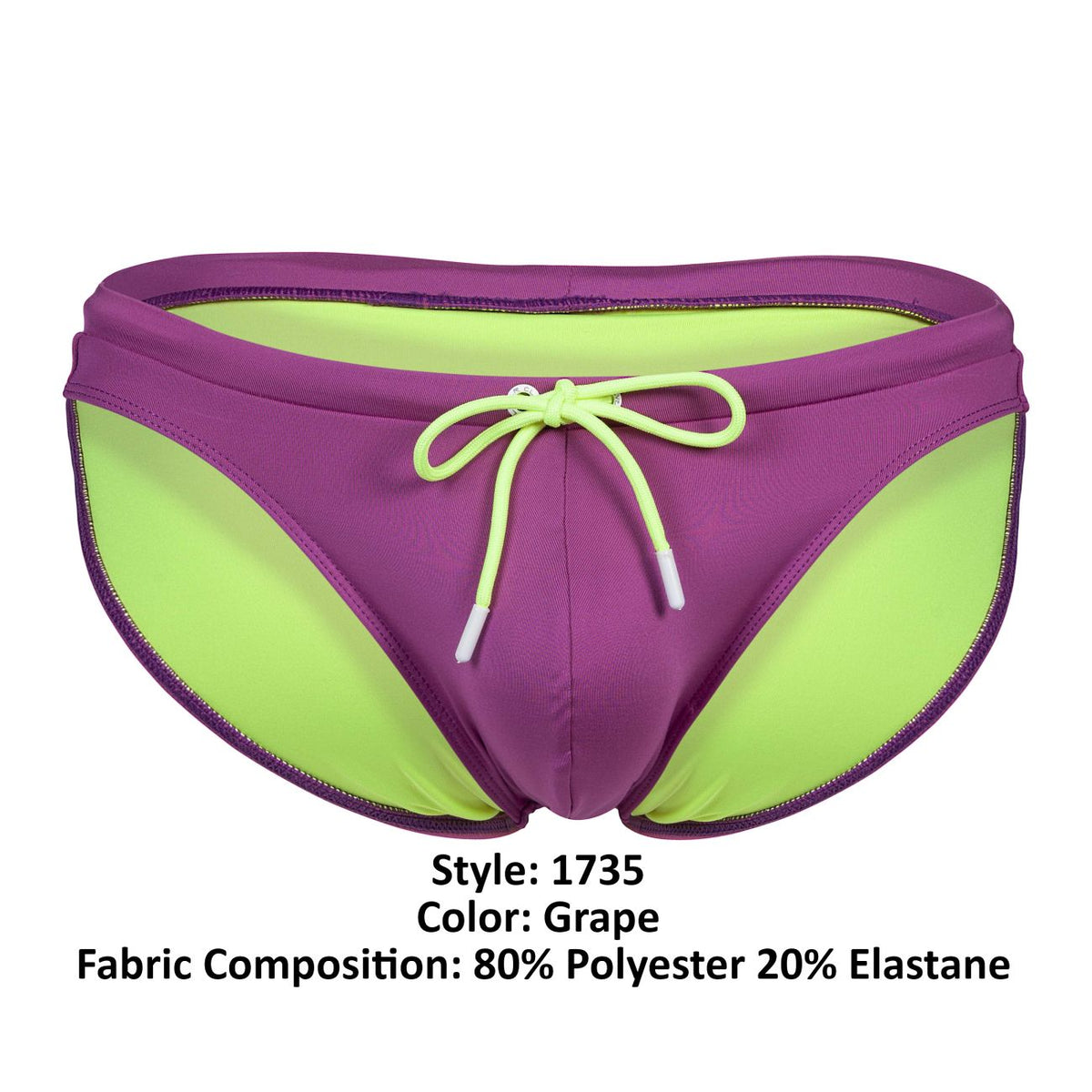 Clever Moda Men's swimwear 1735 Vivo Swim Briefs Color Grape