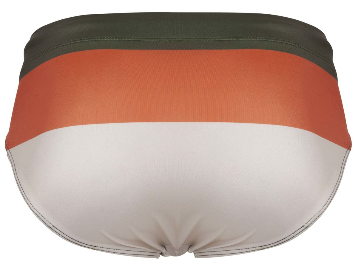 Clever Moda Men's swimwear 1802 Wave Swim Briefs Color Green