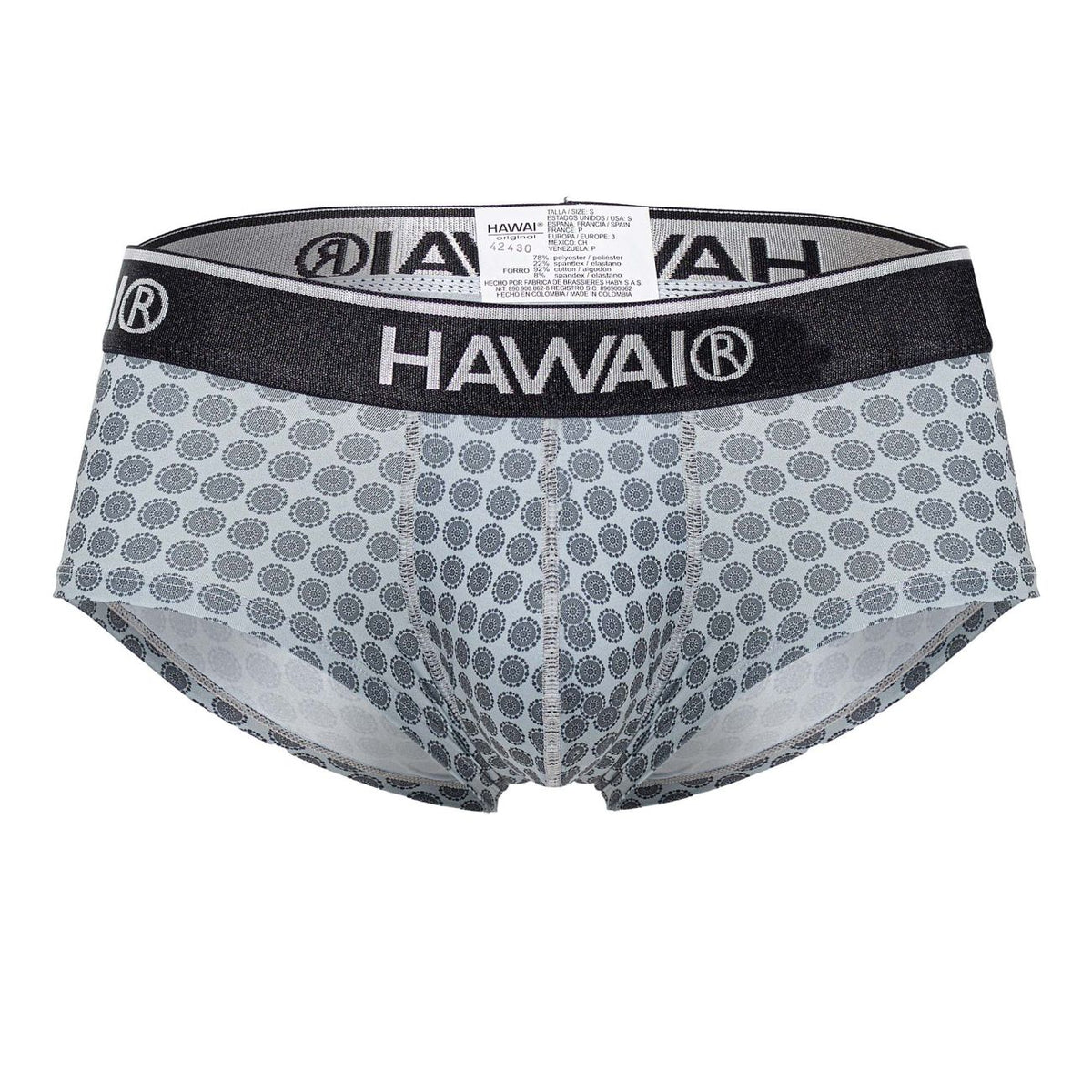 HAWAIR Men's Underwear 42430 Printed Briefs Color Gray