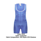 JOR Men's active and swimwear 2216 Fighter Bodysuit Color Turquoise