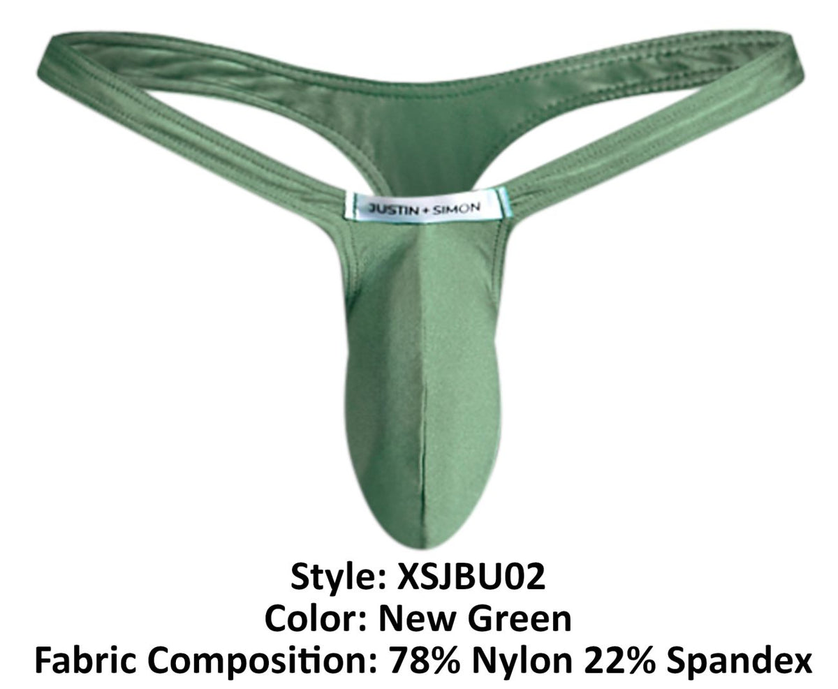 JUSTIN+SIMON Men's Underwear XSJBU02 Bulge Thongs Color New Green