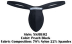 JUSTIN+SIMON Men's Underwear XSJBU02 Bulge Thongs Color Peach Black