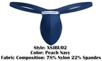 JUSTIN+SIMON Men's Underwear XSJBU02 Bulge Thongs Color Peach Navy