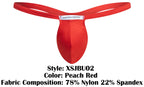 JUSTIN+SIMON Men's Underwear XSJBU02 Bulge Thongs Color Peach Red