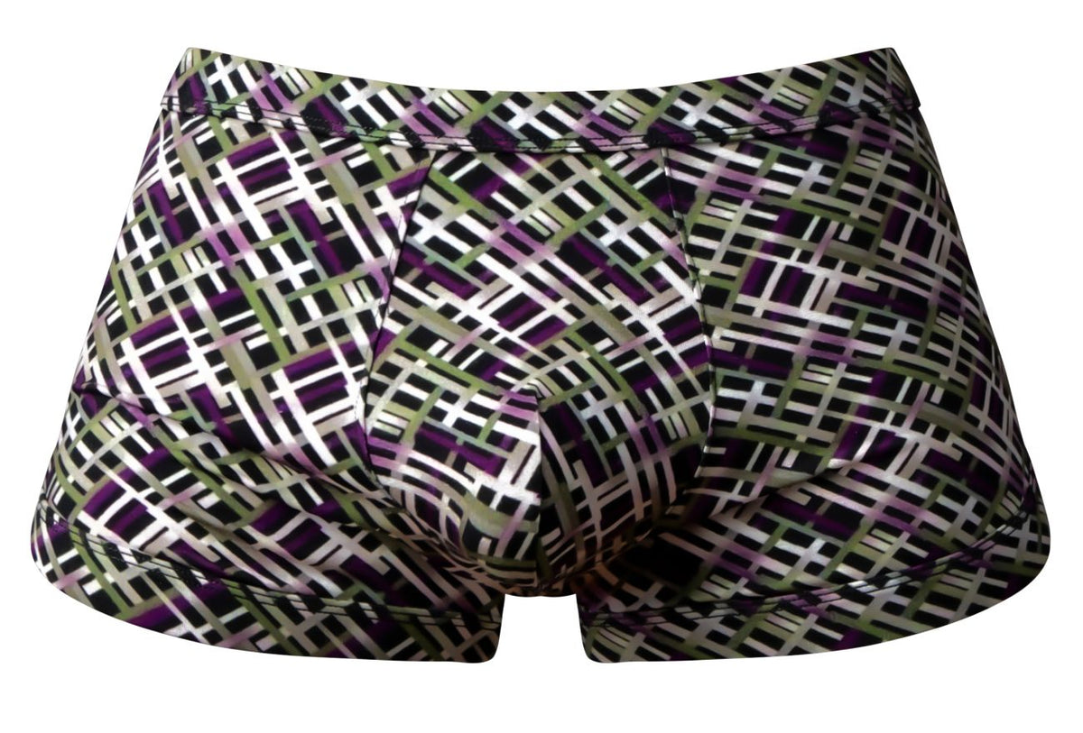 Male Power Men's Underwear 148-303 Gridlocked Strappy Back Short Color Printed