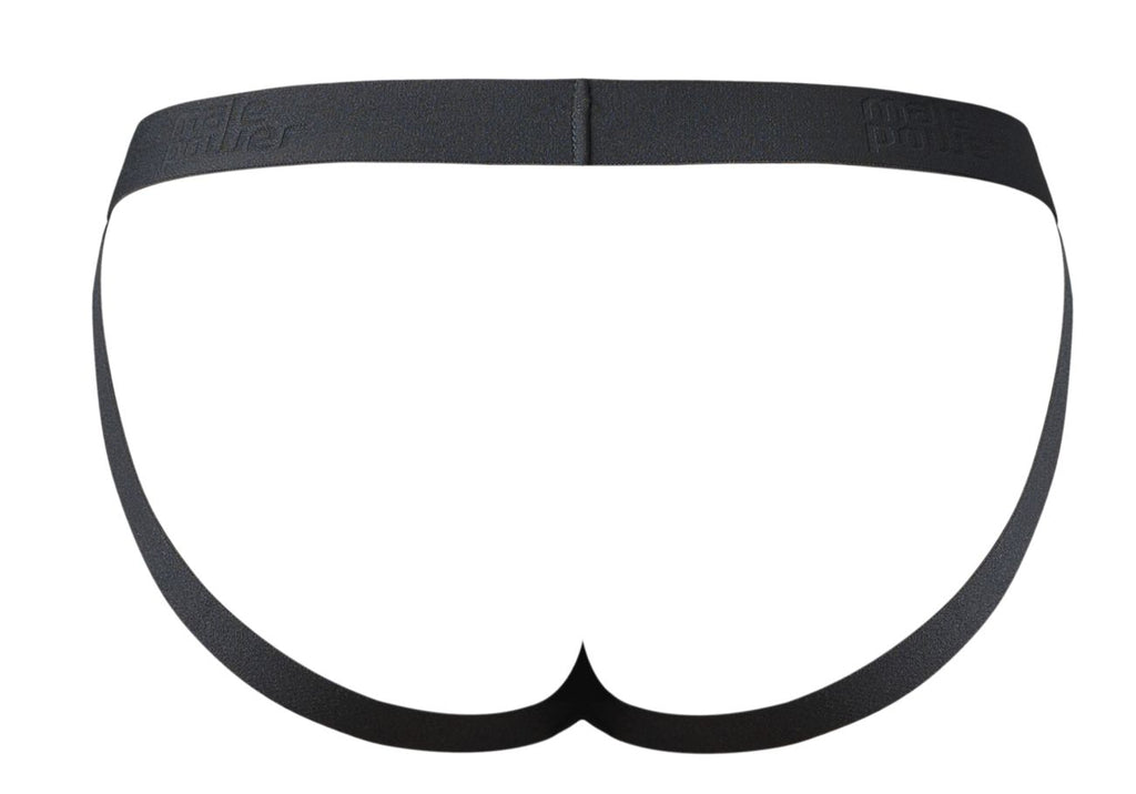 Male Power Men's Underwear 348-304 Open Ended Jock Open Front Elastic Cock Ring Color Black