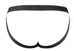 Male Power Men's Underwear 348-304 Open Ended Jock Open Front Elastic Cock Ring Color Black