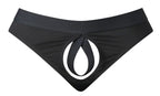Male Power Men's Underwear 417-304 Open Ended Thong Open Front Elastic Cock Ring Color Black