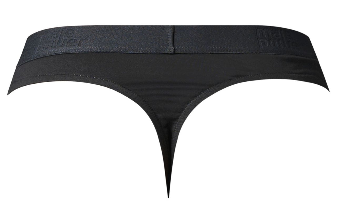 Male Power Men's Underwear 417-304 Open Ended Thong Open Front Elastic Cock Ring Color Black