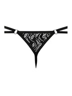 Male Power Men's Underwear 456-305 Ripple Micro V-String Thong Color Black