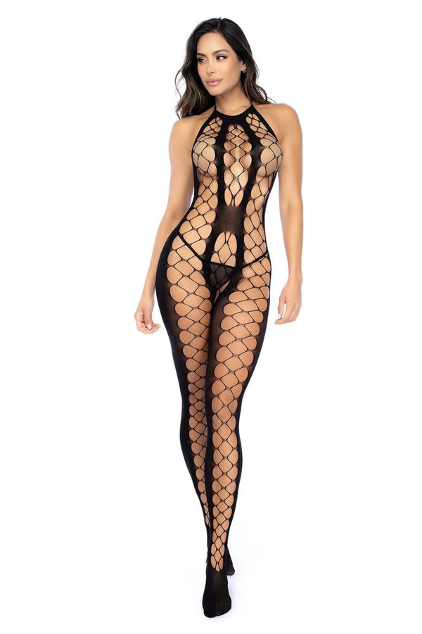 Mapale 1156 Cutout Fishnet Boystocking Color Black