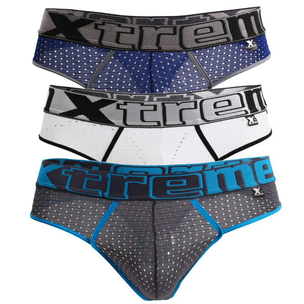 Xtremen 91036X-3 3PK Thongs Color White-Gray-Blue