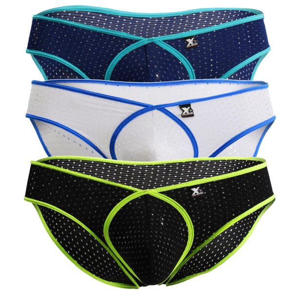 Xtremen 91040-3 3PK Briefs Color Black-White-Blue