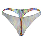 Xtremen Men's Underwear 91247 Printed Thongs Color Waves
