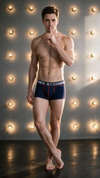 Xtremen 91265 Men's Underwear Sleek Microfiber Stretch Trunks Color Dark Blue