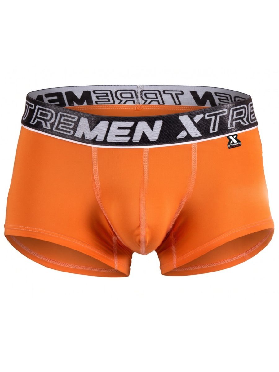 Xtremen 91265 Men's Underwear Sleek Microfiber Stretch Trunks Color Orange