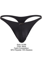 Xtremen 91266 Men's Underwear Sleek Microfiber Thongs Color Black