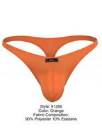 Xtremen 91266 Men's Underwear Sleek Microfiber Thongs Color Orange