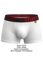 Xtremen 91272 Men's Underwear Sleek Microfiber Trunks Color White