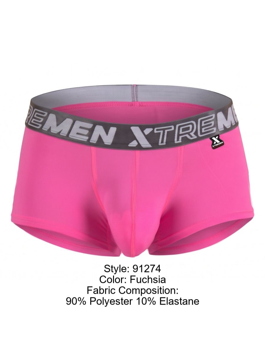 Xtremen 91274 Men's Underwear Microfiber Trunks for Daily Support Color Fuchsia