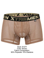 Xtremen 91277 Men's Underwear Microfiber Mesh Boxer Briefs Color Brown