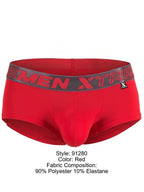 Xtremen 91280 Men's Underwear Sleek Microfiber Briefs Color Red
