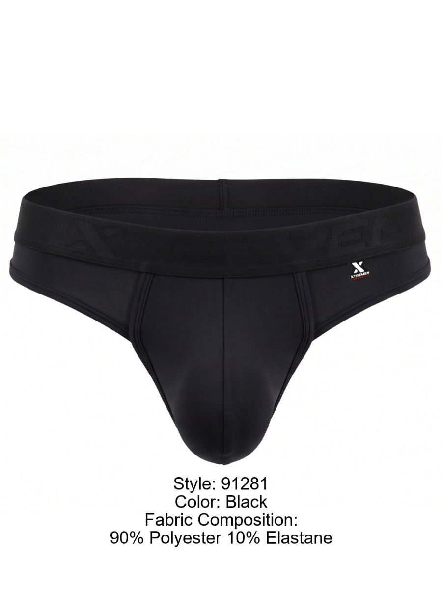 Xtremen 91281 Men's Underwear Sleek Microfiber Thongs Color Black