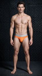 Xtremen 91281 Men's Underwear Sleek Microfiber Thongs Color Orange