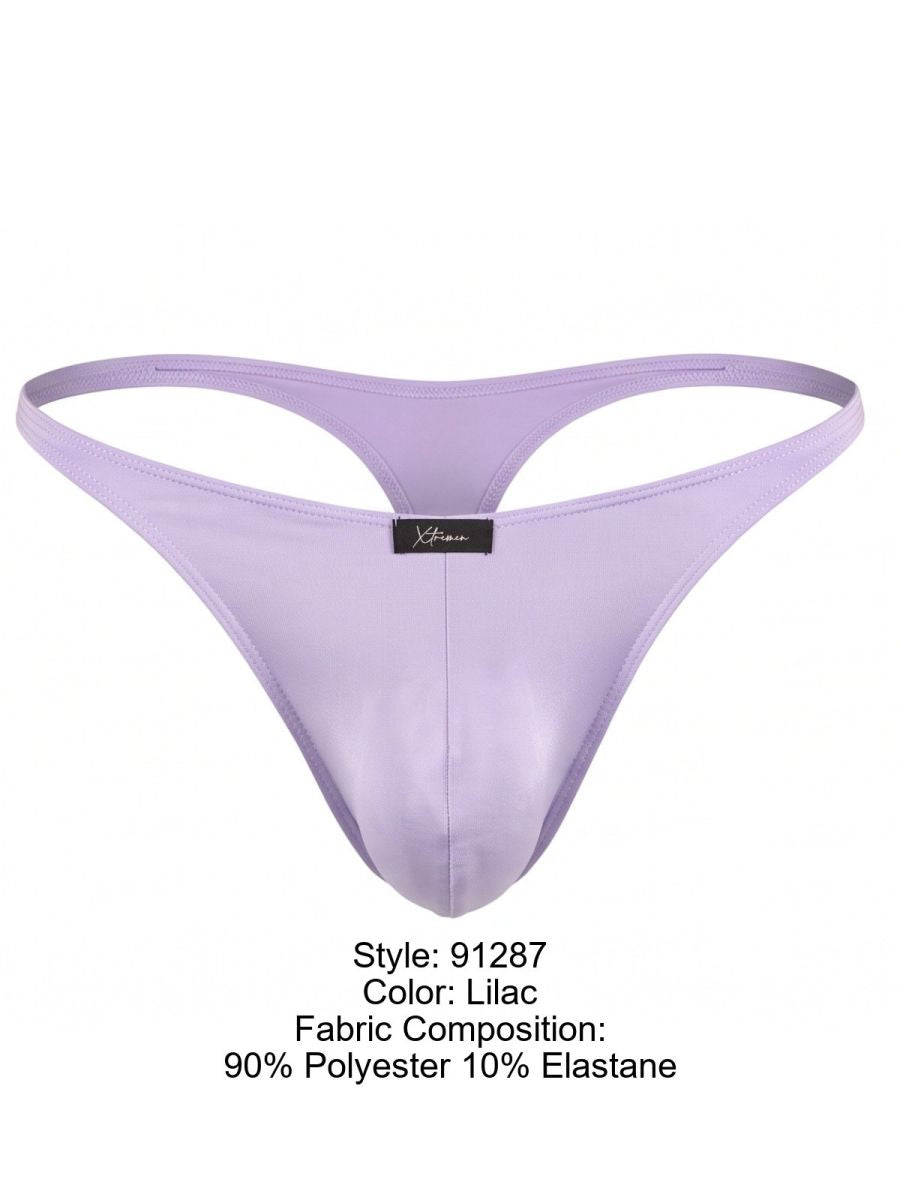 Xtremen 91287 Men's Underwear Microfiber Thongs Sleek Minimalist Style Color Lilac