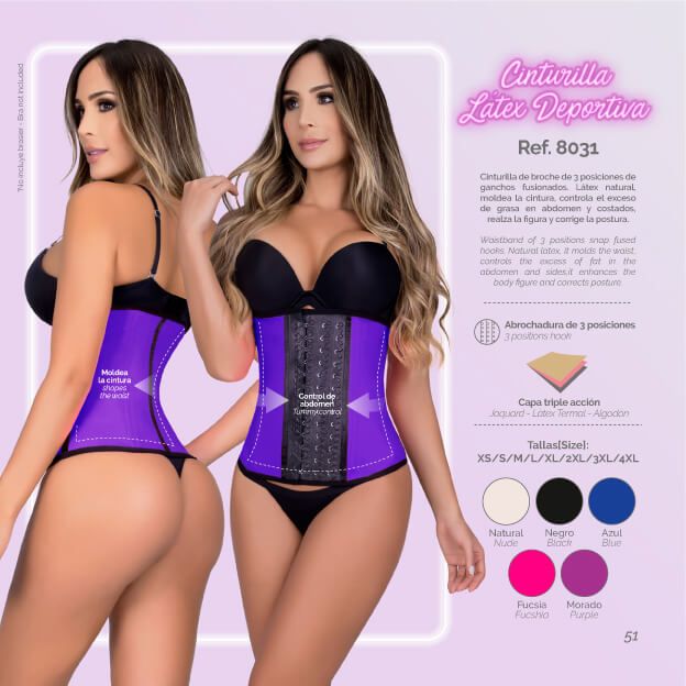 Moldeate Women's 8031 Workout Waist Cincher Color Purple
