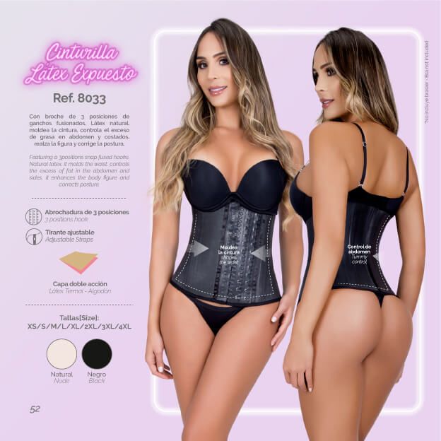 Moldeate Women's 8033 Workout Waist Cincher Color Black