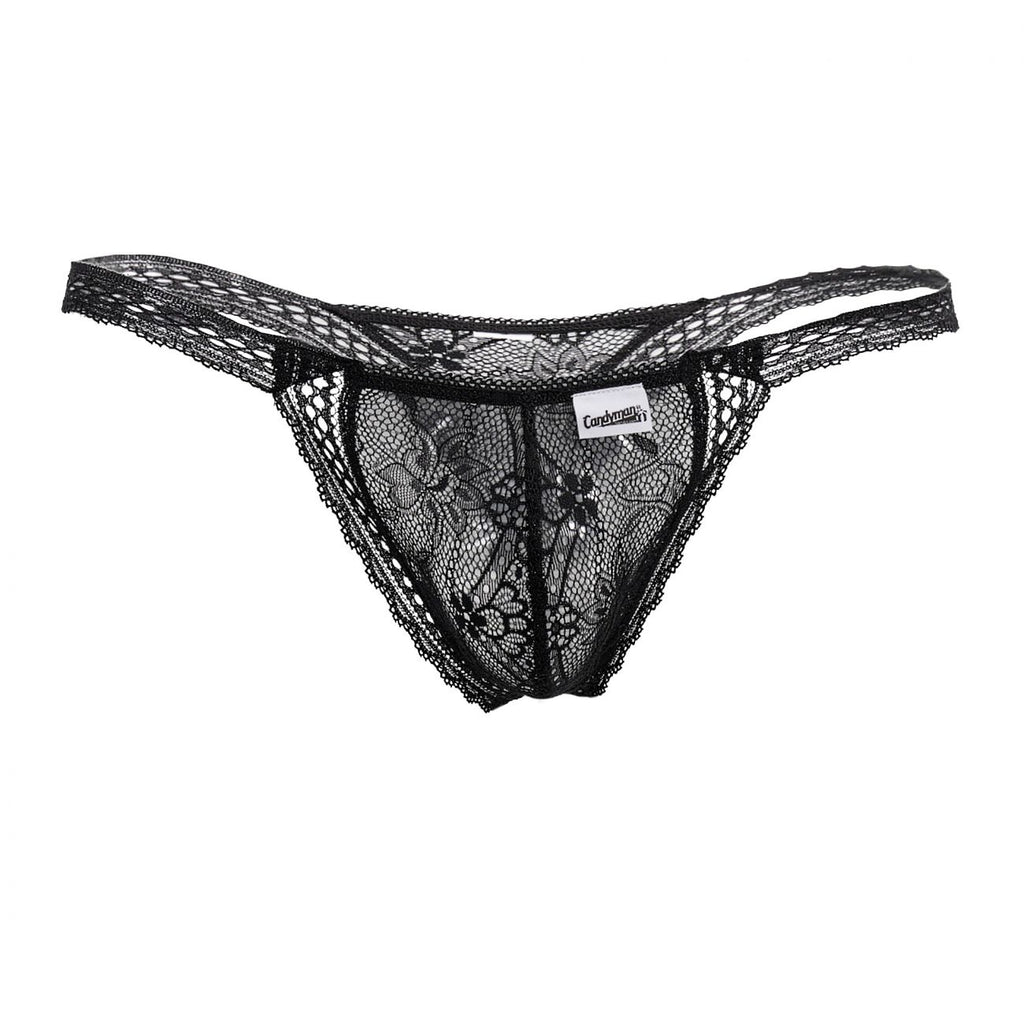 CandyMan 99420X Double Lace Thongs Color Black