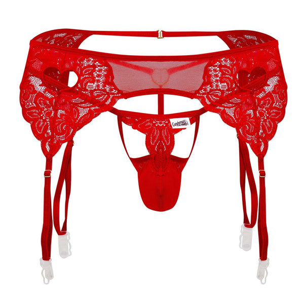 CandyMan 99589X Lace Garther G-String Color Red
